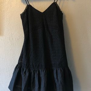 NWT J. Crew eyelet black dress